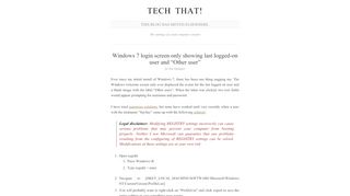 
                            10. Windows 7 login screen only showing last logged-on user and “Other ...