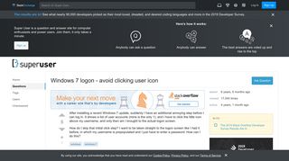 
                            1. Windows 7 logon - avoid clicking user icon - Super User