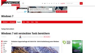 
                            5. Windows 7 mit versteckten Tools bereichern - Computerwoche