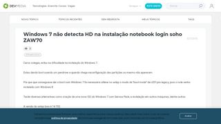 
                            6. Windows 7 não detecta HD na instalação notebook login soho ZAW70 ...