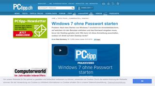 
                            12. Windows 7 ohne Passwort starten - PCtipp.ch