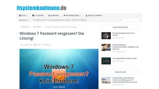 
                            10. Windows 7 Passwort vergessen? Die Lösung! - IT-Systemkaufmann