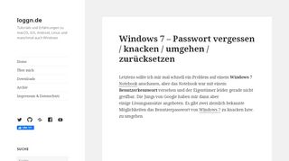 
                            8. Windows 7 – Passwort vergessen / knacken / umgehen / zurücksetzen ...