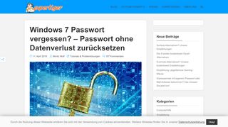 
                            9. Windows 7 Passwort vergessen? - Passwort ganz einfach ändern