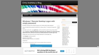 
                            13. Windows 7 Remote Desktop Logon with empty password | Chris ...