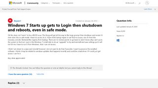 
                            5. Windows 7 Starts up gets to Login then shutsdown and reboots, even ...