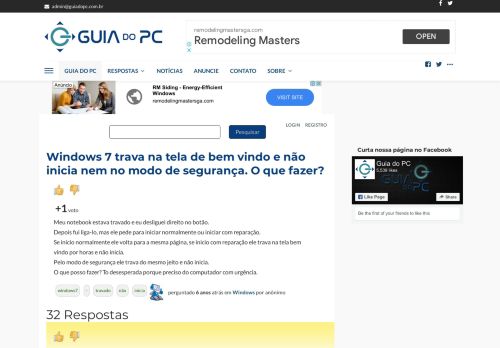 
                            13. Windows 7 trava na tela de bem vindo e não inicia nem no modo de ...