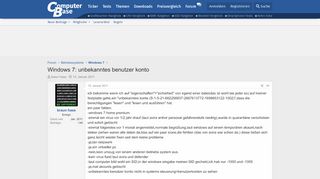 
                            12. Windows 7: unbekanntes benutzer konto | ComputerBase Forum