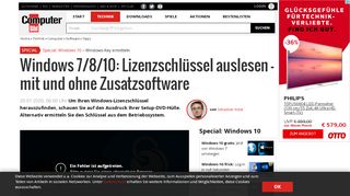 
                            7. Windows 7/8: Lizenzschlüssel auslesen ohne Zusatz ... - Computer Bild