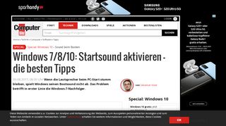 
                            3. Windows 7/8/10: Startsound aktivieren - COMPUTER BILD