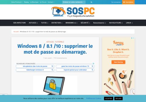 
                            9. Windows 8 / 8.1 /10 : supprimer le mot de passe au démarrage. - Sospc