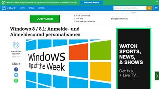 
                            2. Windows 8 / 8.1: Anmelde- und Abmeldesound personalisieren