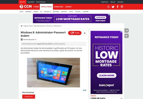 
                            1. Windows 8: Administrator-Passwort ändern - CCM