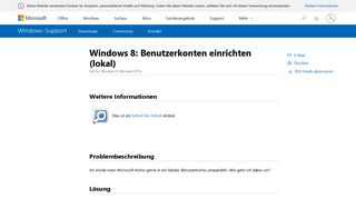 
                            1. Windows 8: Benutzerkonten einrichten (lokal) - Microsoft Support