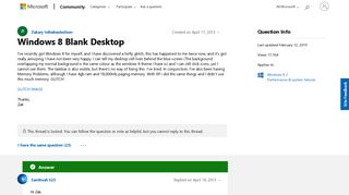 
                            2. Windows 8 Blank Desktop - Microsoft Community
