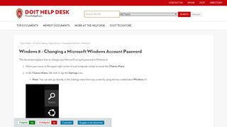 
                            11. Windows 8 - Changing a Microsoft Windows Account Password