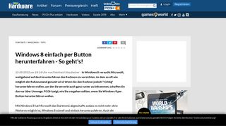 
                            8. Windows 8 einfach per Button herunterfahren - So geht's!