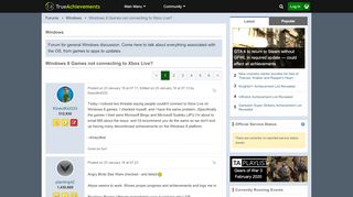 
                            11. Windows 8 Games not connecting to Xbox Live? - TrueAchievements