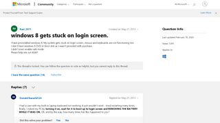 
                            2. windows 8 gets stuck on login screen. - Microsoft Community