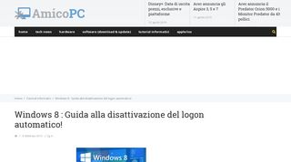 
                            8. Windows 8 : Guida alla disattivazione del logon automatico! - AmicoPC