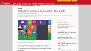 
                            3. Windows 8 herunterfahren mit einem Klick - Tipps & Tricks - PC Magazin