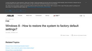 
                            11. Windows 8 - How to restore the system to factory default settings? - Asus