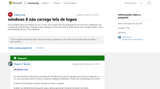 
                            2. windows 8 não carrega tela de logon - Microsoft Community