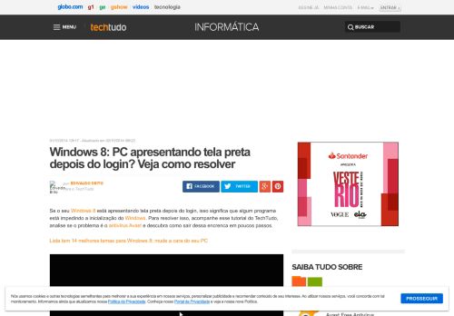 
                            12. Windows 8: PC apresentando tela preta depois do login? Veja como ...