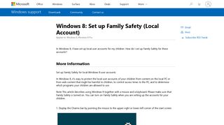 
                            5. Windows 8: Set up Family Safety (Local Account) - Microsoft Support
