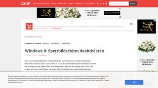 
                            1. Windows 8: Sperrbildschirm deaktivieren - CHIP