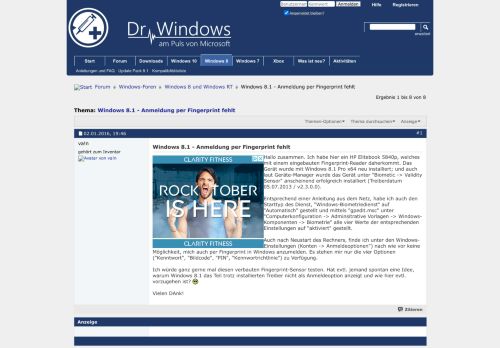 
                            8. Windows 8.1 - Anmeldung per Fingerprint fehlt - Dr. Windows