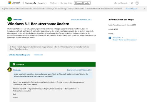 
                            10. Windows 8.1 Benutzername ändern - Microsoft Community