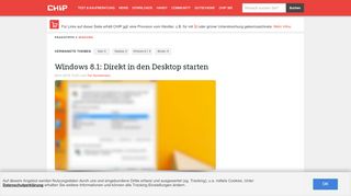 
                            2. Windows 8.1: Direkt in den Desktop starten - CHIP