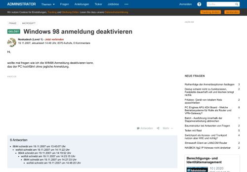 
                            1. Windows 98 anmeldung deaktivieren - Administrator