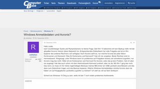 
                            11. Windows Anmeldedaten und Acronis? | ComputerBase Forum