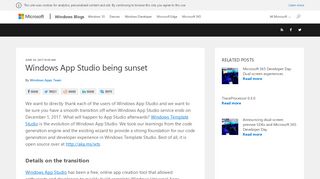
                            5. Windows App Studio being sunset - Windows Developer Blog