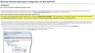 
                            10. Windows Authenticated logon configuration for Microsoft IIS7