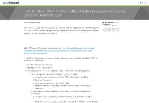 
                            9. Windows Authentication - Knowledgebase - Blackbaud