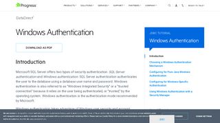 
                            7. Windows Authentication - Progress Software Corporation