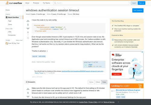 
                            4. windows authentication session timeout - Stack Overflow