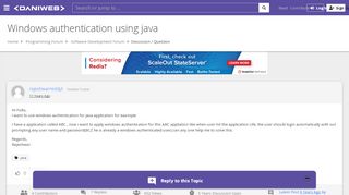 
                            7. Windows authentication using java | DaniWeb