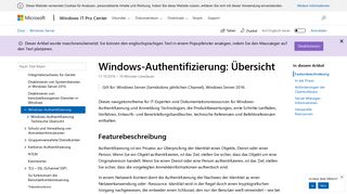 
                            1. Windows-Authentifizierung: Übersicht | Microsoft Docs