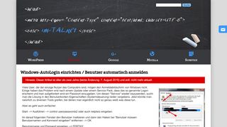 
                            11. Windows-AutoLogin einrichten / Benutzer automatisch anmelden > im ...