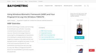 
                            11. Windows Biometric Framework (WBF) for Fingerprint Login