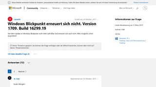 
                            1. Windows Blickpunkt erneuert sich nicht. Version 1709. Build 16299 ...