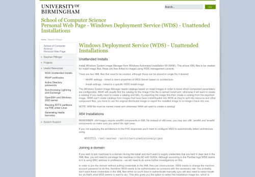 
                            6. Windows Deployment Service (WDS) - Unattended Installations