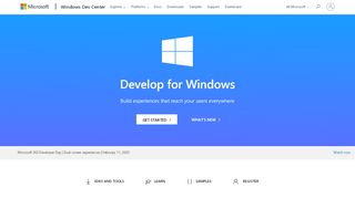 
                            2. Windows Dev Center - Microsoft Developer