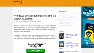 
                            2. Windows Eingabeaufforderung cmd als Admin ausführen ...