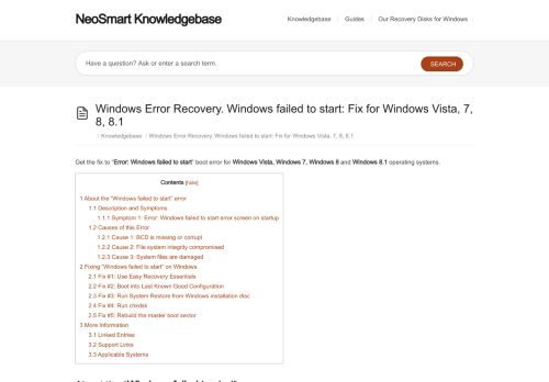 
                            13. Windows Error Recovery. Windows failed to start: Fix for Windows ...