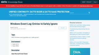 
                            7. Windows Event Log: Entries to Safely Ignore – Datto Knowledge Base